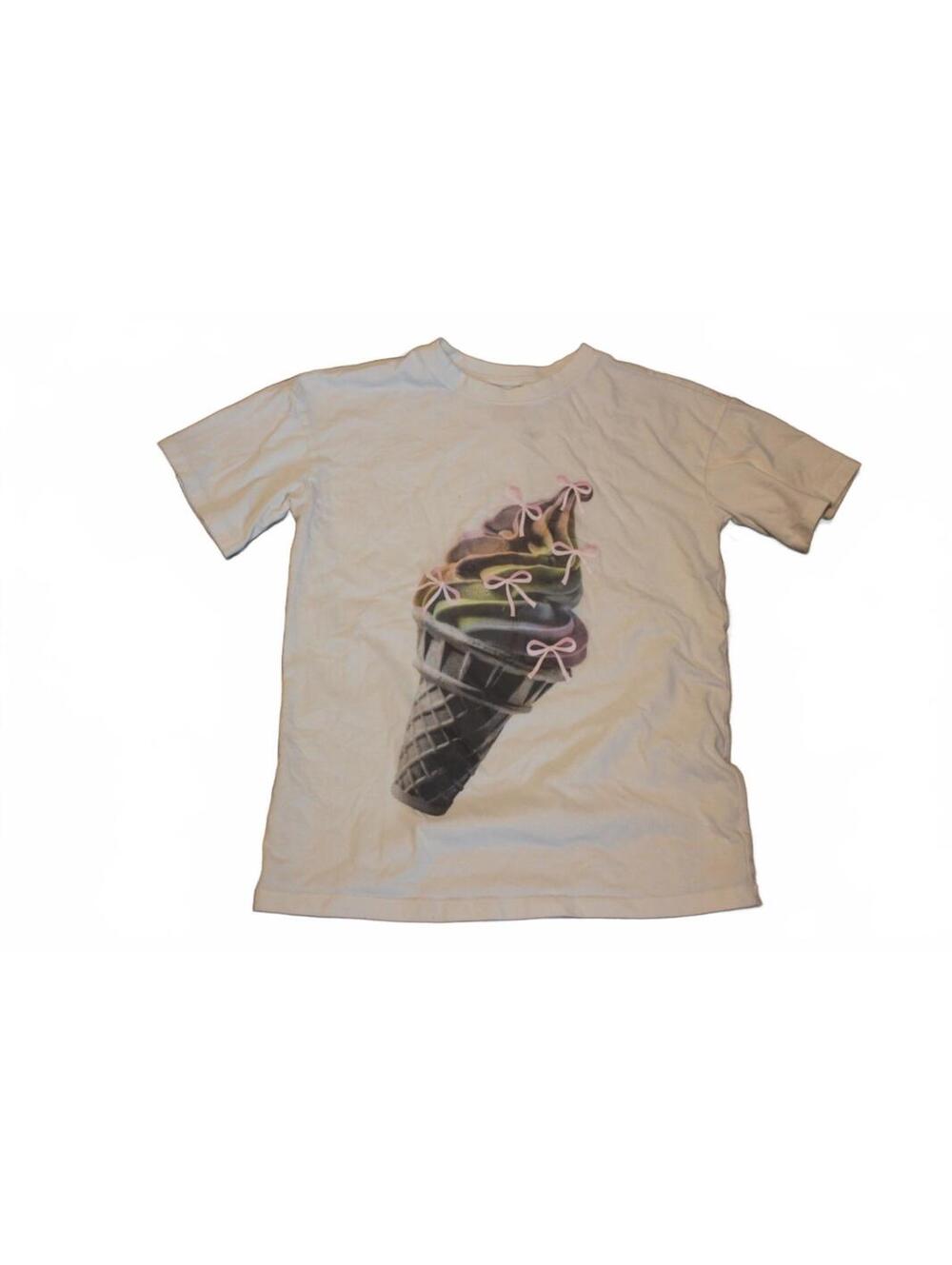 Cat & Jack White Graphic Ice Cream Cone T-Shirt Size M